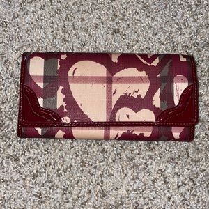 Burberry berry Patent Leather Nova coated canvas Heart Continental Wallet